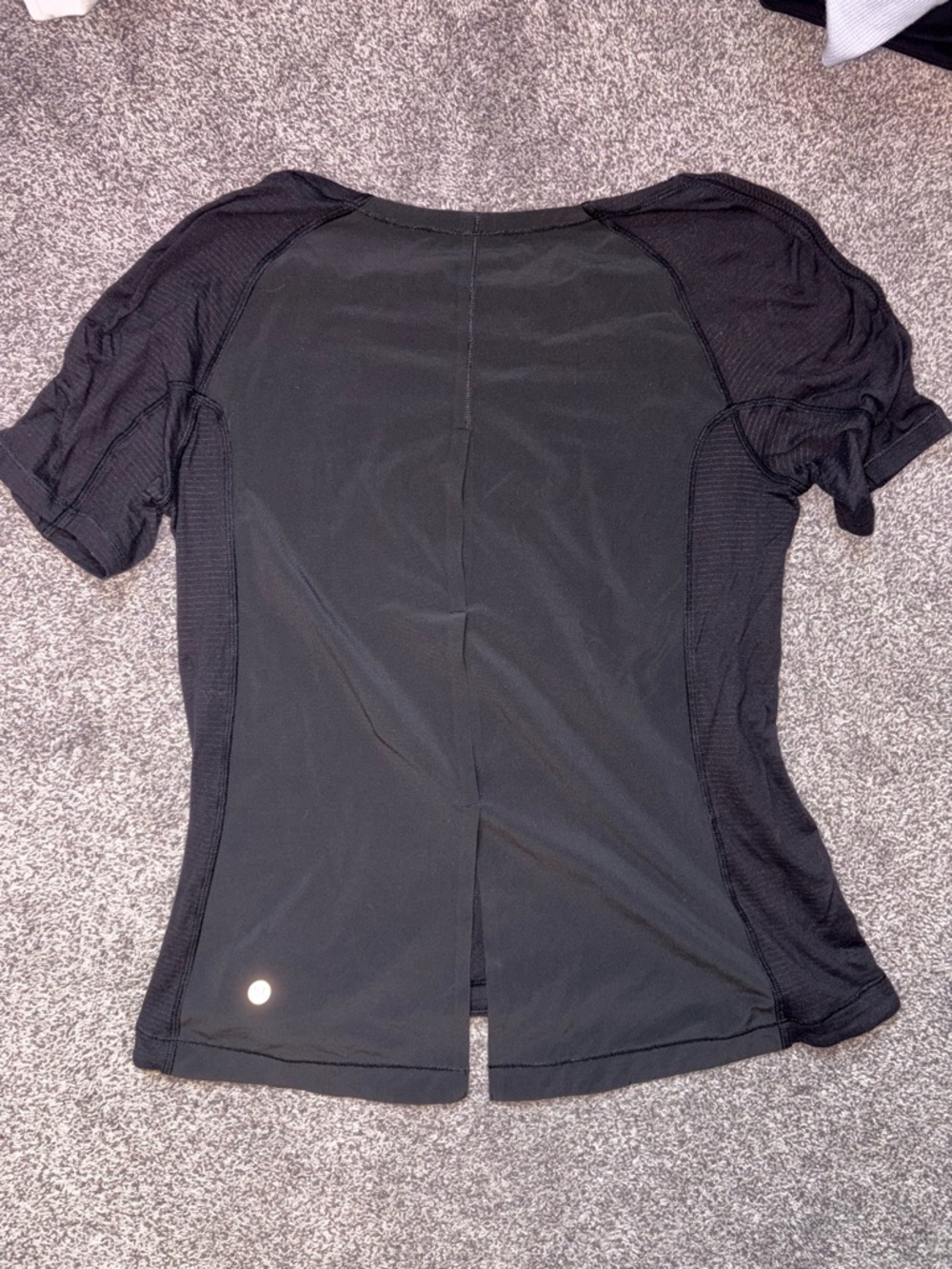 lululemon athletica Black Short Sleeve Crew Tee with Curved Back Hem - Picture 3 of 5